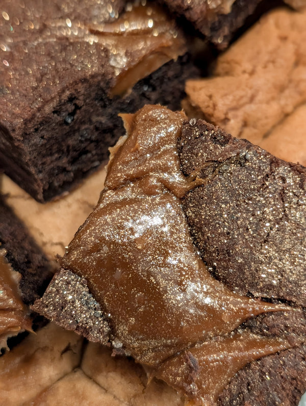 salted caramel swirl extra fudgy brownie, flavor of the month