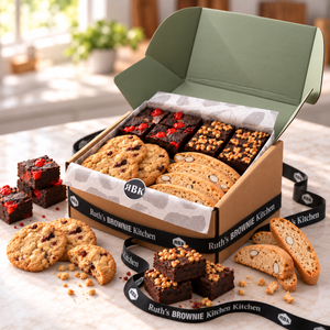 Assorted fruit and nut brownie gift box from Ruth’s Brownie Kitchen