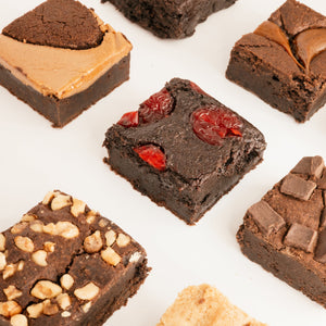 Custom brownie gift box with three flavor assortments for gifting